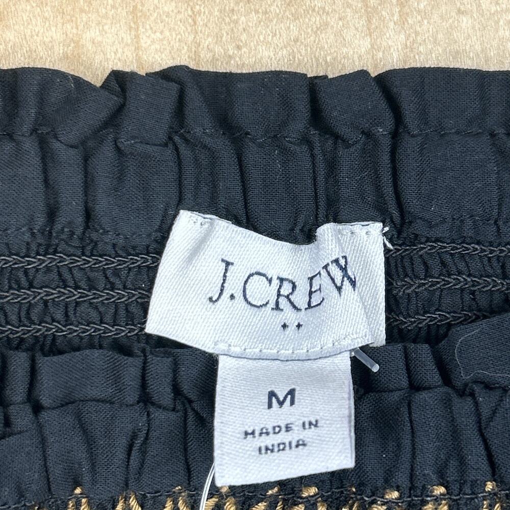 J.Crew Smocked Tiered Dress Women’s Medium Black Cotton Ruffle Straps NWT - Picture 5 of 11